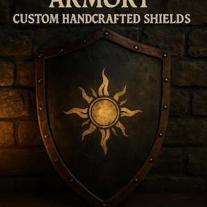 Handcrafted Custom Wooden Shield: Any Size, Color, Emblem