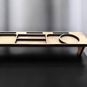 Laser Cut Desk Organizer SVG File: Multi-Compartment Wood Tray (Digital File)