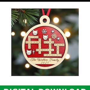 Scrabble Tiles SVG | Personalized Family Name Ornament Laser-Ready Digital Download for Wood & Acrylic Engraving