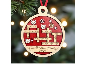Scrabble Tiles SVG | Personalized Family Name Ornament Laser-Ready Digital Download for Wood & Acrylic Engraving