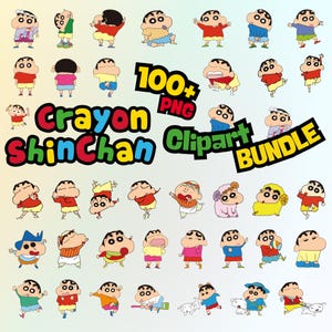 Crayon Shin-chan Clipart Bundle PNG EPS– 100+ Cute Cartoon Kawaii Anime High Quality PNG Digital Printable Stickers | Instant Download