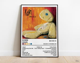 Póster del álbum Korn Issues / Decoración de pared para sala de música