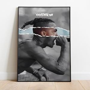 Cópia do cartaz de XXXTENTACION | Pôster de música | Pôster da capa do álbum | Decoração de parede | Presente musical | Decoração do quarto