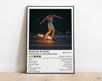 Benson Boone Poster Print | Fıreworks & Rollerblades Poster | Music Poster | Album Cover Poster | Wall Decor | Music Gift | Room Decor