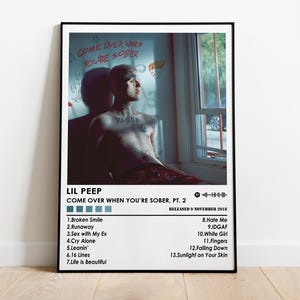 Lil Peep Poster Print | Come Over When You&#39;re Sober, PT. 2 Poster | Music Poster | Album Cover Poster | Wall Decor | Music Gift | Room Decor