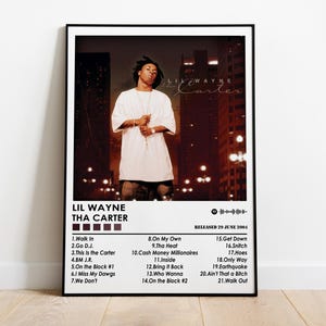 Impresión de póster de Lil Wayne / Póster de Tha Carter / Póster musical / Póster de portada de álbum / Decoración de pared / Regalo musical / Decoración de habitación