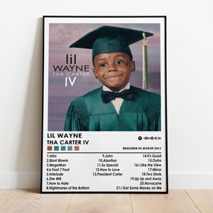 Impresión de póster de Lil Wayne / Póster de Tha Carter 4 / Póster musical / Póster de portada de álbum / Decoración de pared / Regalo musical / Decoración de habitación