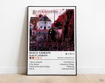 Póster de la portada del álbum Black Sabbath / Impresión artística mate