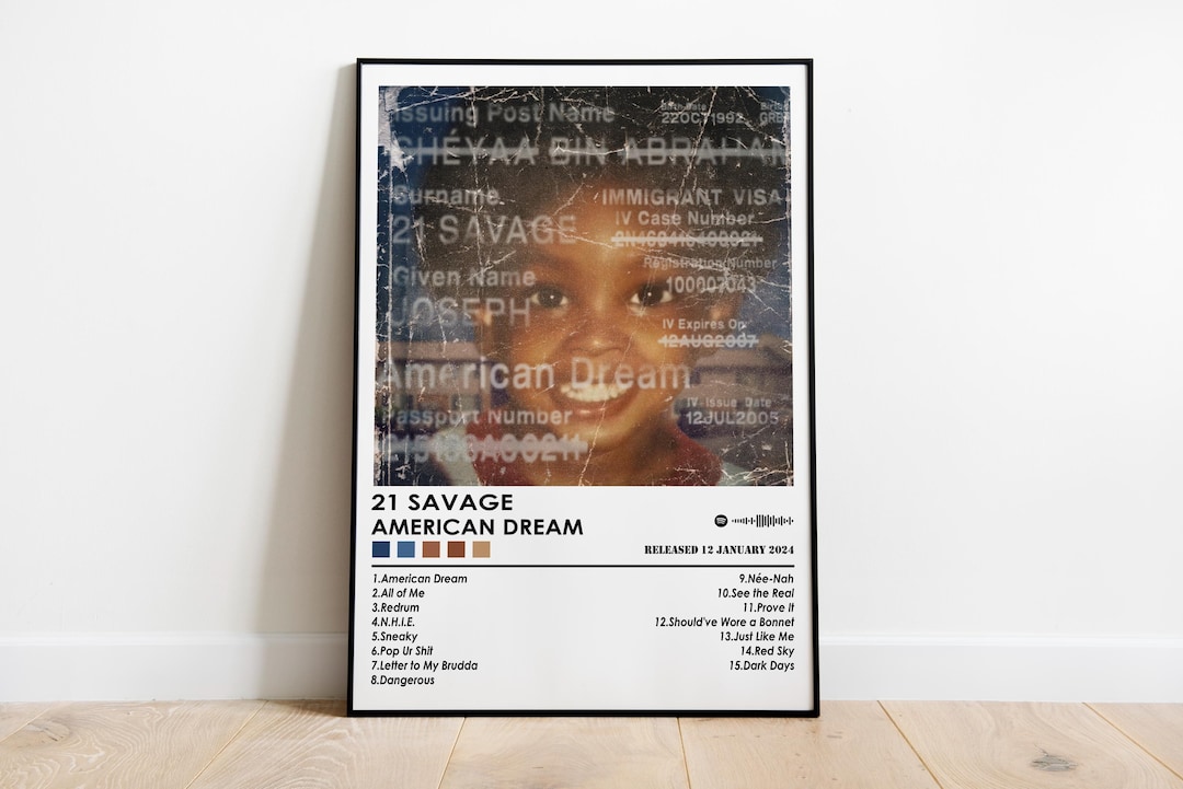 21 Savage 'american Dream' Album Cover Art Print - Etsy