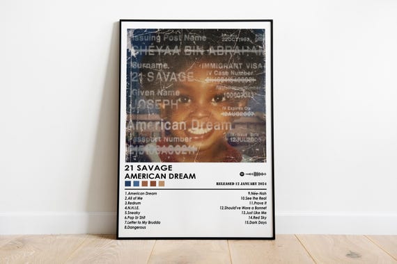 21 Savage 'american Dream' Album Cover Art Print - Etsy