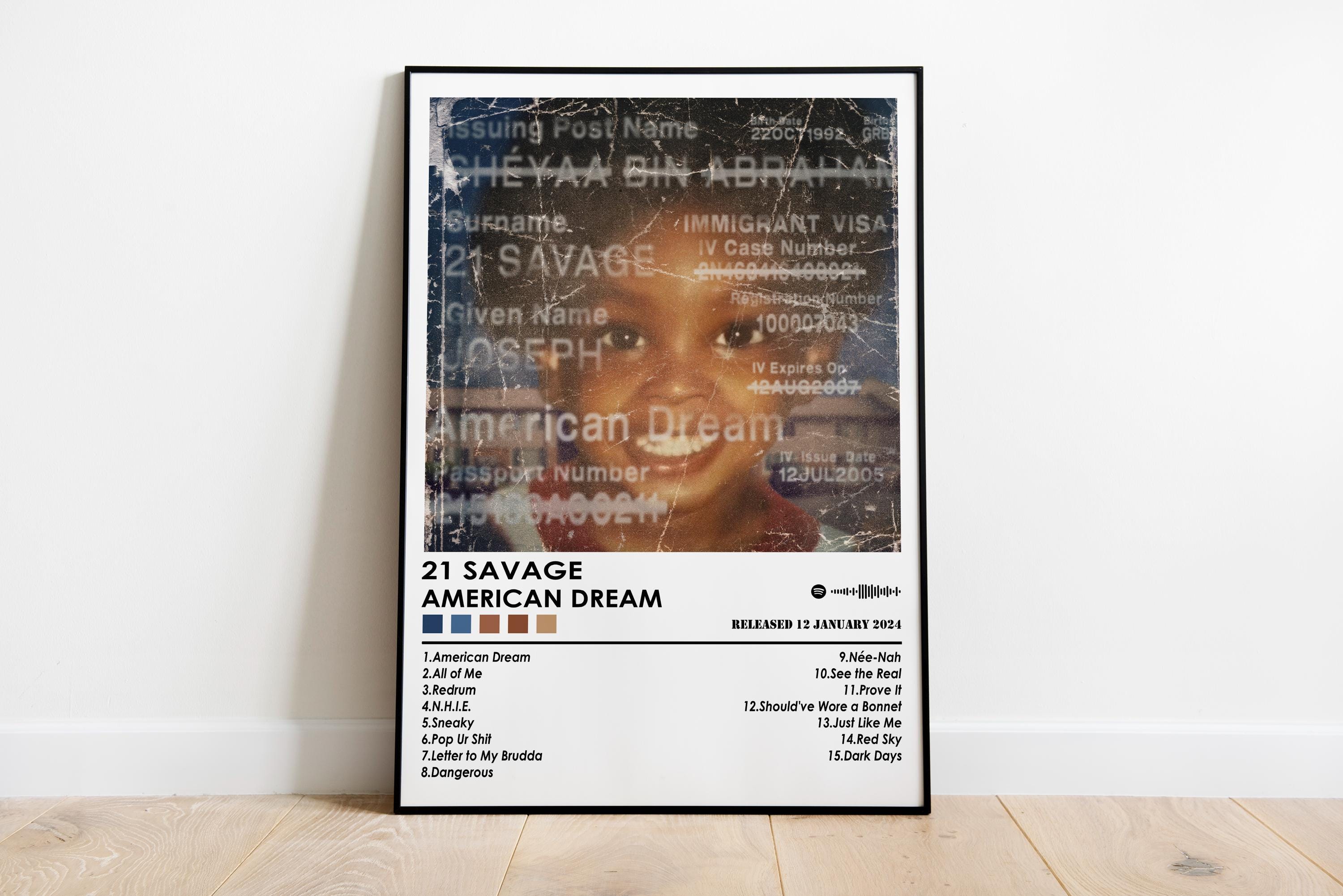 21 Savage 'american Dream' Album Cover Art Print - Etsy Israel