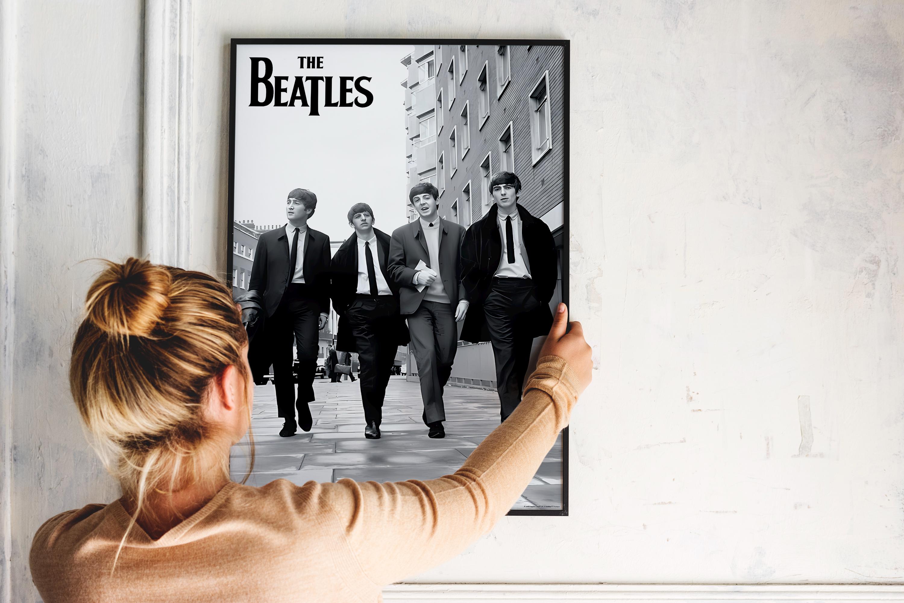 The Beatles Poster Print | Black and White Music Room Decor - Etsy