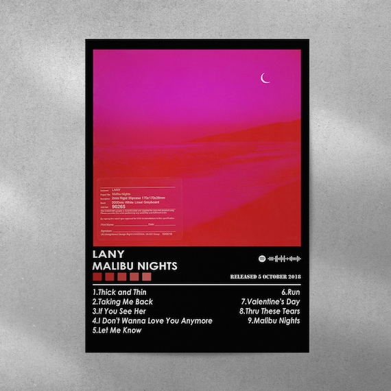 LANY Malibu Nights Poster | Album Cover Art Print - Etsy