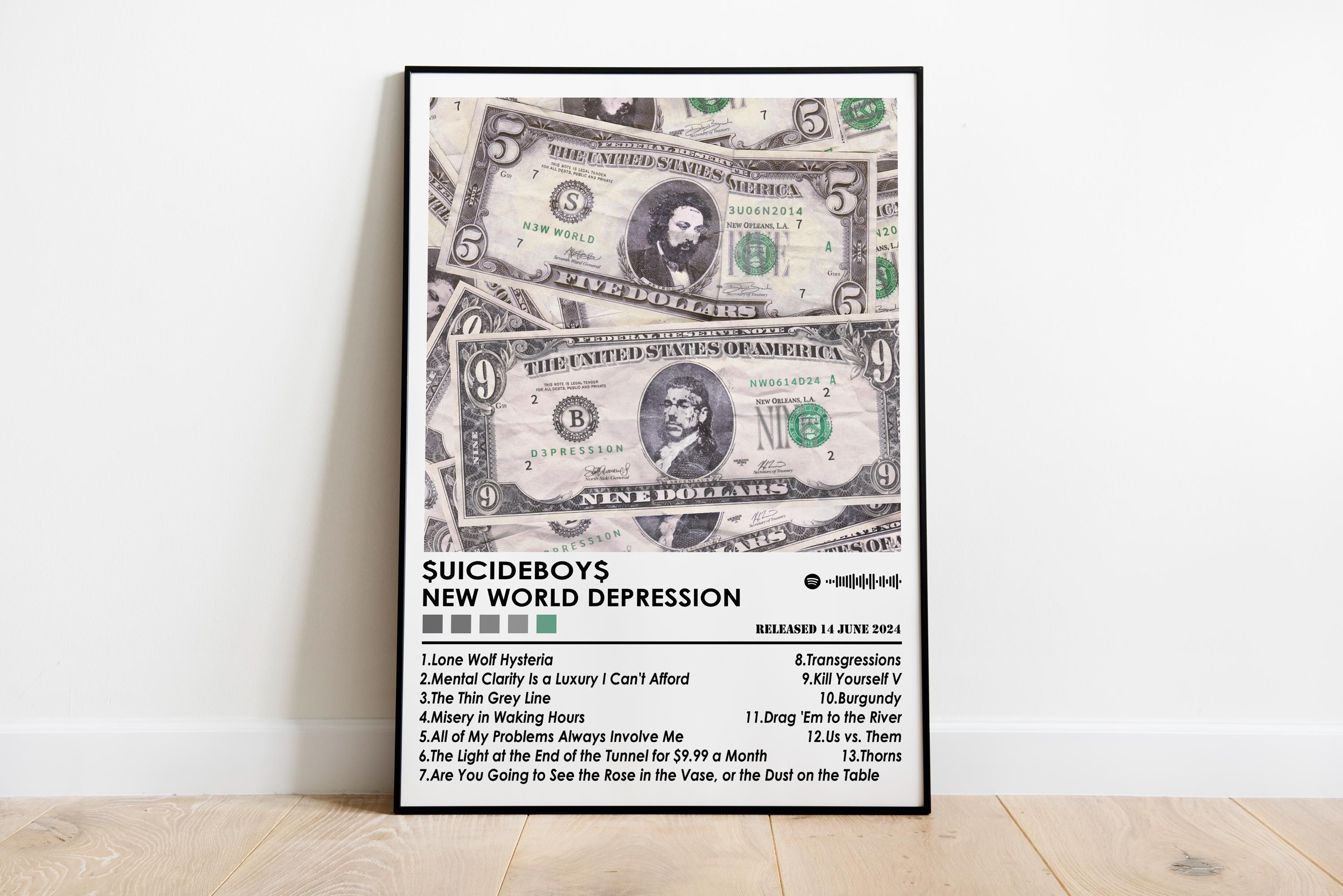 スーサイド・ボーイズのポスタープリント | 新世界恐慌ポスター | 音楽ポスター | アルバムカバーポスター | 壁飾り | 音楽ギフト | 部屋飾り  - Etsy 日本, image size:3000x2002