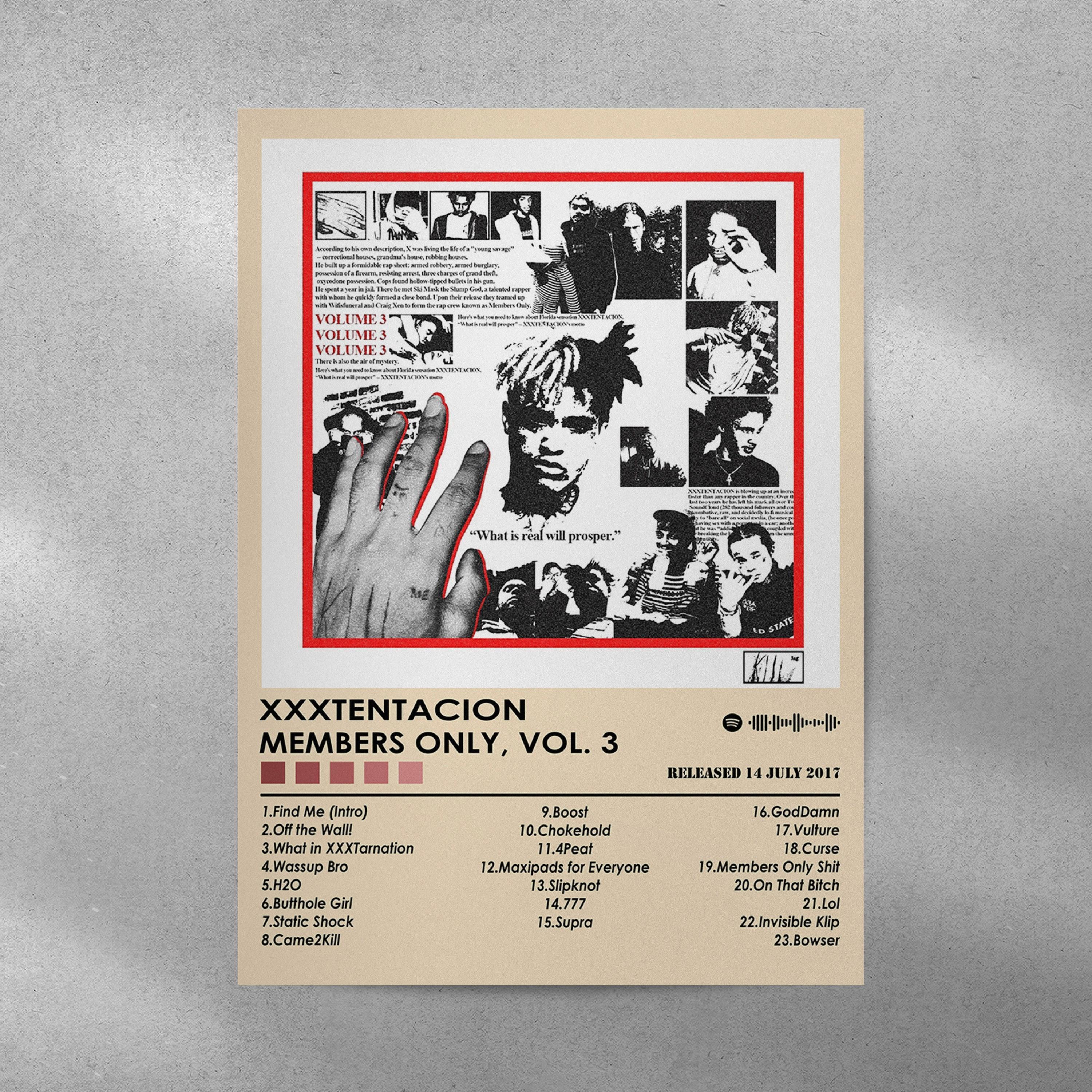 XXXTENTACION 'members Only, Vol. 3' Poster | Music Album Cover Art