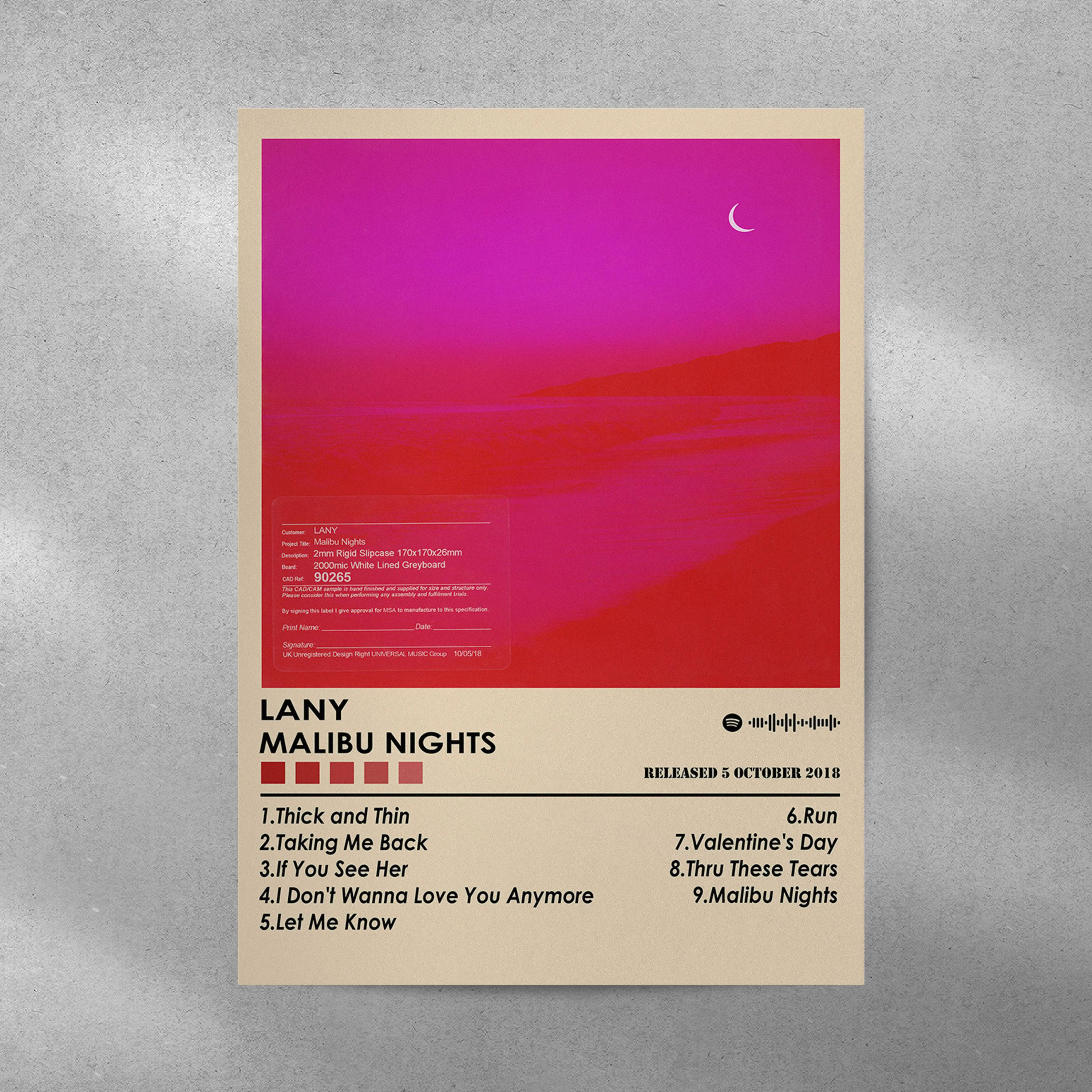Lany Poster Print | Malibu Nights | Music Poster | Album Cover