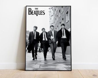 The Beatles Poster Print | Black and White Music Room Decor