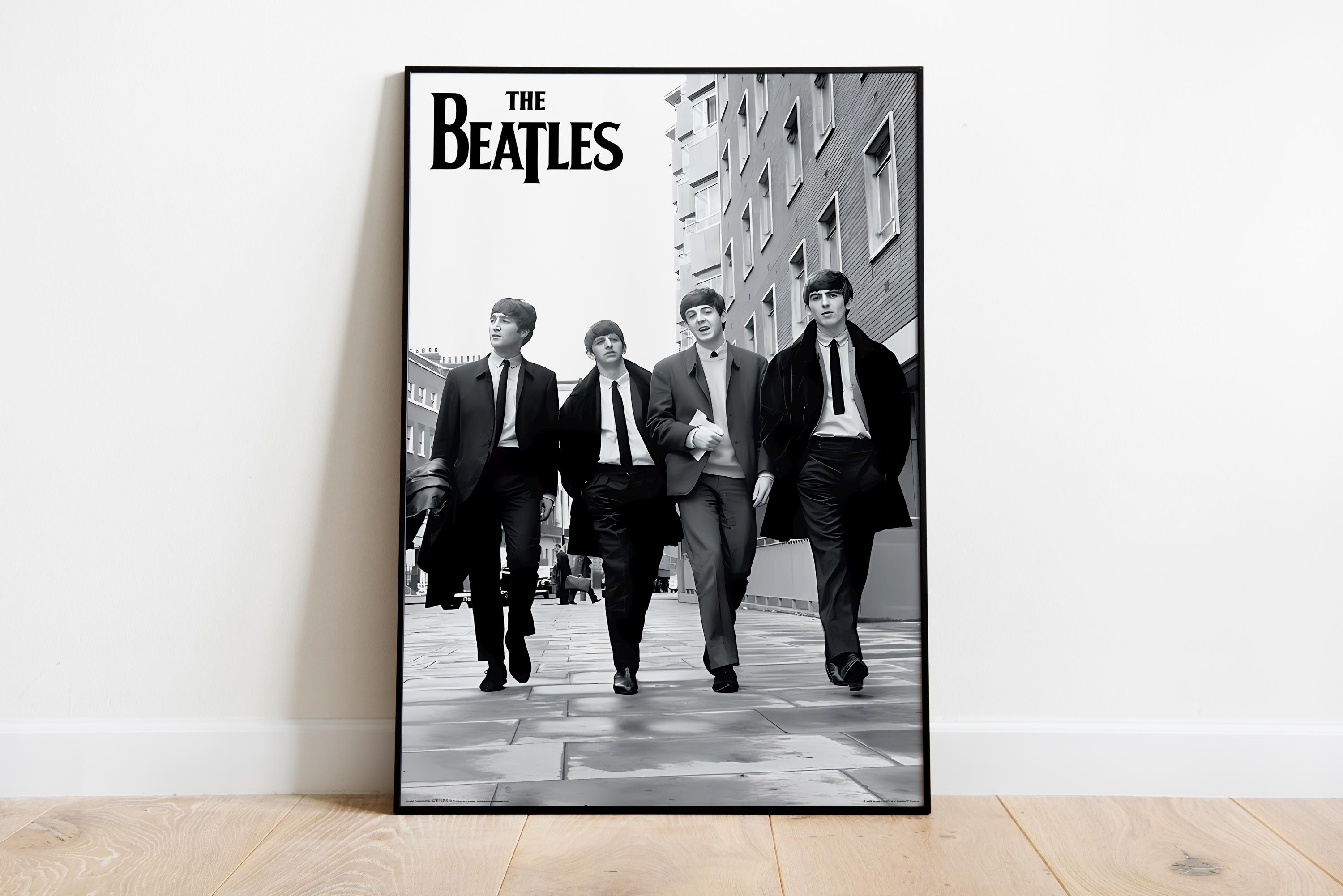 The Beatles Poster Print | Black and White Music Room Decor - Etsy