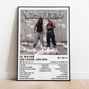 Póster de Lil Wayne / Póster de De tal palo, tal astilla / Póster musical / Póster de portada de álbum / Decoración de pared / Regalo musical / Decoración de habitación