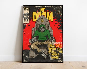 MF Doomポスタープリント：アルバムカバーアート、ミュージックルーム