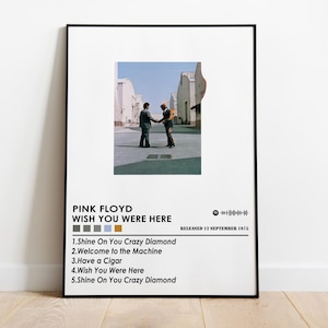 Pink Floyd Poster Print | Wish You Were Here Album Poster | Music Poster | Album Cover Poster | Wall Decor | Music Gift