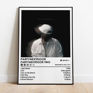 PartyNextDoor Poster Druck | Party nebenan 2 (zwei) Album Poster | Musik Poster | Album Cover Poster | Wanddekoration | Musik Geschenk | Raumdekor