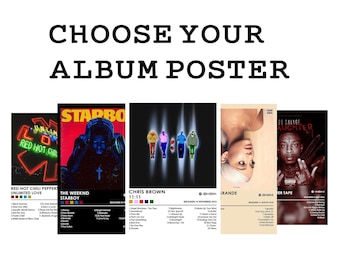 Choose Your Own Album Poster, Custom Album Poster, Music Gift Ideas, Custom Album Art, Tracklist Poster