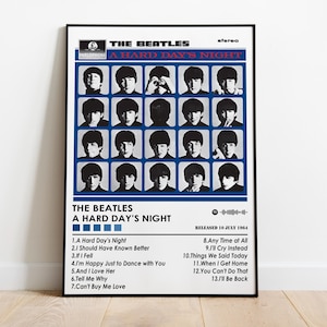 The Beatles Poster Print | A Hard Day&#39;s Night Album Poster | Music Poster | Album Cover Poster | Wall Decor | Music Gift | Room Decor
