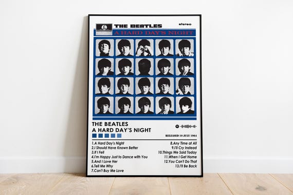The Beatles Poster Print | A Hard Day's Night Album Poster | Music Poster | Album Cover Poster | Wall Decor | Music Gift | Room Decor