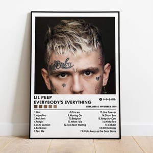 Lil Peep Poster Print | Everybody&#39;s Everything Album Poster | Music Poster | Album Cover Poster | Wall Decor | Music Gift | Room Decor