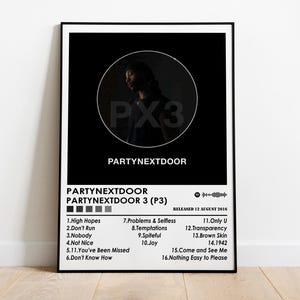 PartyNextDoor Poster Druck | Party Side Door 3 Album Poster | Musik Poster | Album Cover Poster | Wanddekoration | Musik Geschenk | Raumdekor
