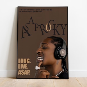 Asap Rocky Poster Print |  Music Poster | Album Cover Poster | Wall Decor | Music Gift | Room Decor
