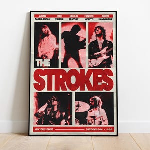 超貴重☆2002来日ストロークス the strokes 額入A3ポスター 超貴重