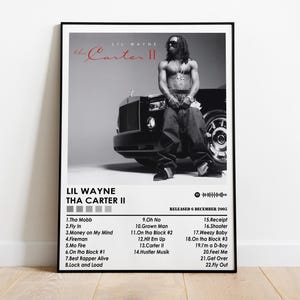 Impresión de póster de Lil Wayne / Póster de Tha Carter 2 / Póster musical / Póster de portada de álbum / Decoración de pared / Regalo musical / Decoración de habitación