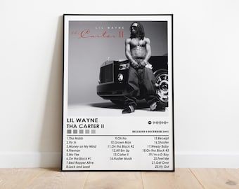 Póster de la portada del álbum Tha Carter 2 de Lil Wayne / Arte mural musical