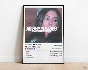 Madison Beer 'as She Pleases' Album Poster: Matte Finish Wall Art Madison Beer 'as She Pleases' Album Poster: Matte Finish Wall Art