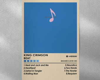 King Crimson 'beat' Album Cover Art Print | Minimalist Music