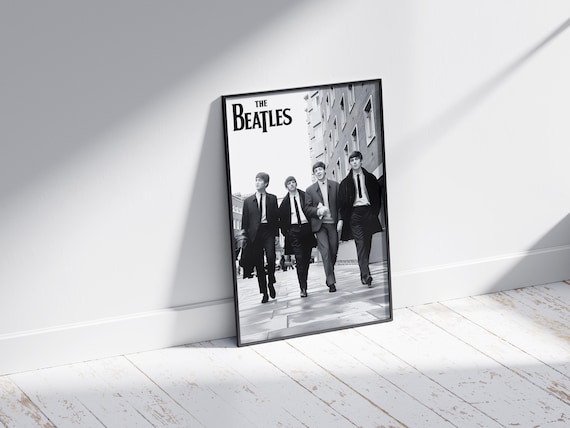 The Beatles Poster Print | Black and White Music Room Decor - Etsy