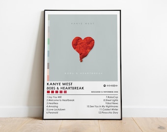 カニエ・ウェスト「808s & Heartbreak」アルバムカバーポスター｜マットプリント