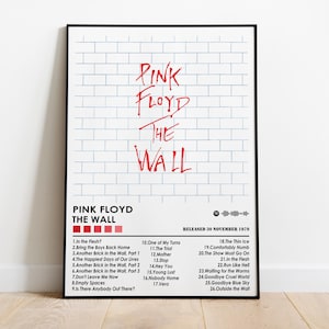 Póster impreso de Pink Floyd / Póster del álbum The Wall Here / Póster musical / Póster de portada del álbum / Decoración de pared / Regalo musical / Decoración de habitación
