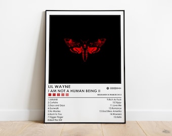 Impresión del póster de la portada del álbum "I Am Not A Human Being 2" de Lil Wayne