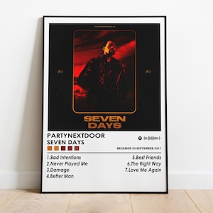 PartyNextDoor Poster Druck | Seven Days Album Poster | Musik Poster | Album Cover Poster | Wanddekoration | Musik Geschenk | Raumdekor