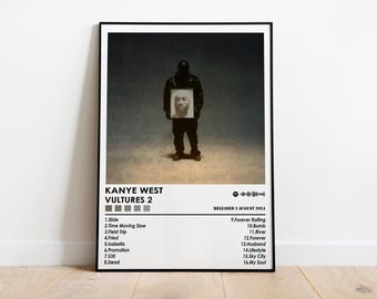 Kanye West - Affiche de couverture d'album Vultures 2 | Décoration de salle de musique