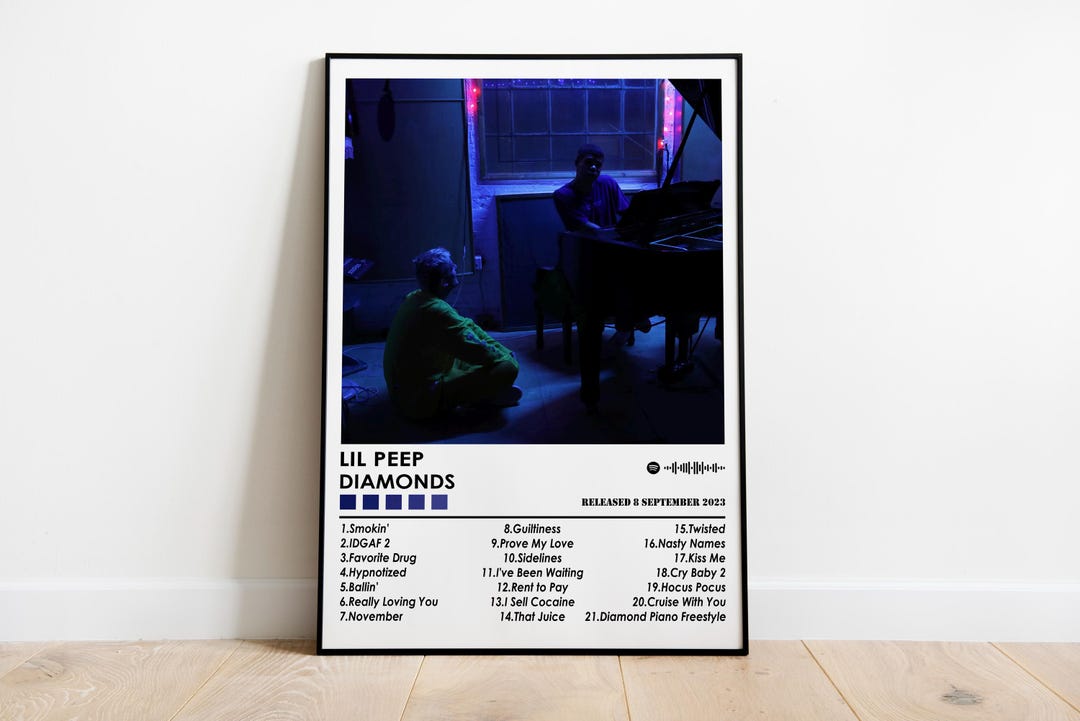 Lil Peep Poster Print | Diamonds Album Poster | Music Poster | Album ...