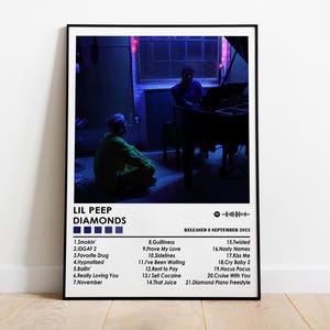 Lil Peep Poster Print | Diamonds Album Poster | Music Poster | Album Cover Poster | Wall Decor | Music Gift | Room Decor