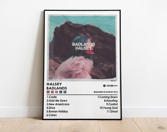 Póster de la portada del álbum Badlands de Halsey / Decoración para sala de música