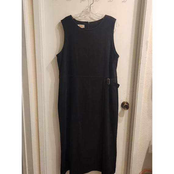 talbots black dresses Women's 16 Sleeveless Velour Polyester/spandex Buckle Waist Dress Size:38R Machine Wash Cold MOST-WANTED Make Up For Black