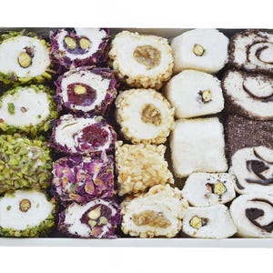 Premium Mixed Turkish Delight, 6 Assorted Turkish Delight, Real Authentic Flavors, Luxury Turkish Delight Box, Pistachio Turkish Delight