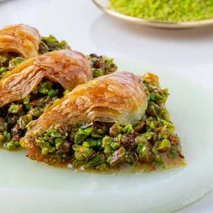 Turkish Pistachio Creamy Baklava, Istanbul Baklava, Handmade Twisted Baklava, Double Pistachio Baklava, Turkish Pistachio, Söbiyet Baklava