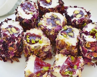 Rose Turkish Delight with Pistachios and Real Rose Petals